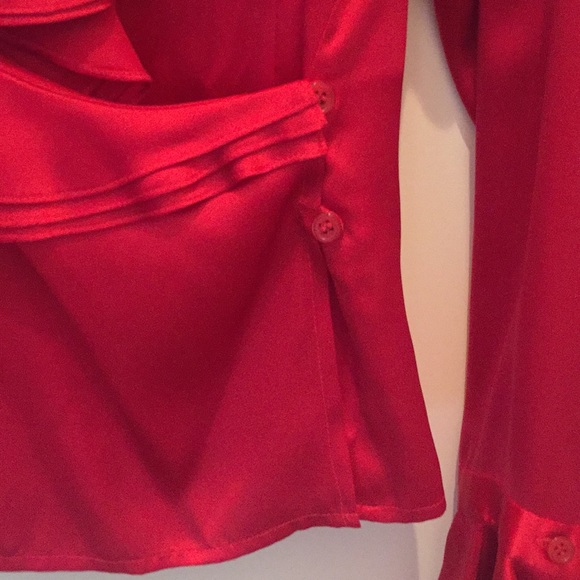 COPY - NWT Saks silk top with ruffled collar/sleeves. - Picture 4 of 5